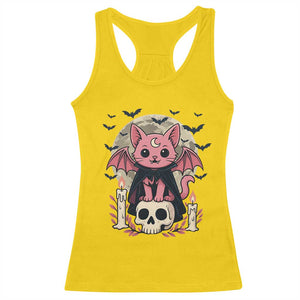 Cute Pastel Goth Vampire Cat Racerback Tank Top Funny Gothic Halloween Art TS12 Daisy Print Your Wear