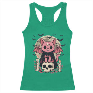 Cute Pastel Goth Vampire Cat Racerback Tank Top Funny Gothic Halloween Art TS12 Irish Green Print Your Wear
