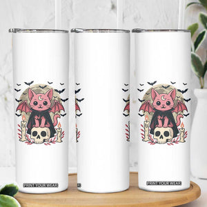 Cute Pastel Goth Vampire Cat Skinny Tumbler Funny Gothic Halloween Art TS12 Print Your Wear