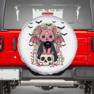 Cute Pastel Goth Vampire Cat Spare Tire Cover Funny Gothic Halloween Art TS12 White Print Your Wear