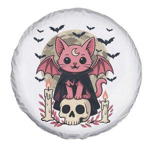 Cute Pastel Goth Vampire Cat Spare Tire Cover Funny Gothic Halloween Art TS12 Print Your Wear