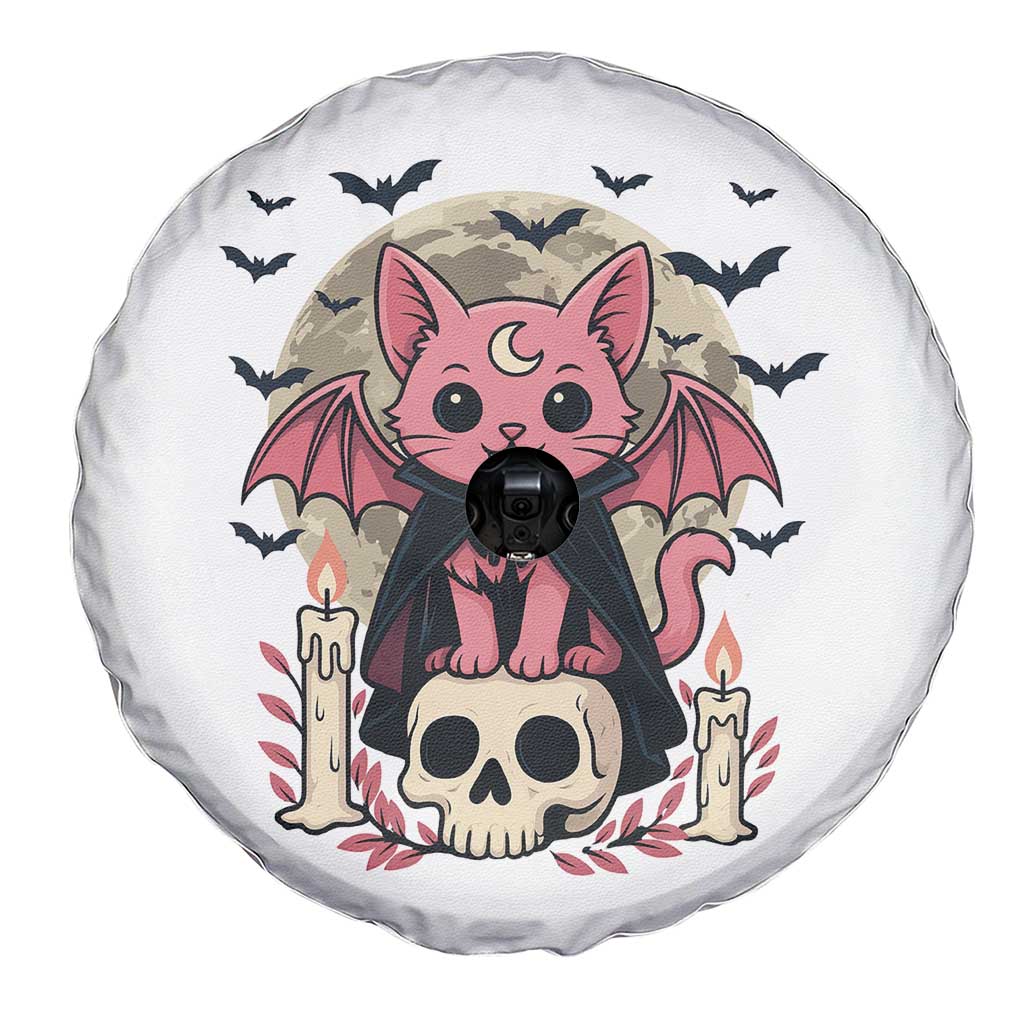 Cute Pastel Goth Vampire Cat Spare Tire Cover Funny Gothic Halloween Art TS12 Print Your Wear