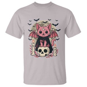 Cute Pastel Goth Vampire Cat T Shirt Funny Gothic Halloween Art TS12 Ice Gray Print Your Wear