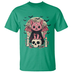 Cute Pastel Goth Vampire Cat T Shirt Funny Gothic Halloween Art TS12 Irish Green Print Your Wear