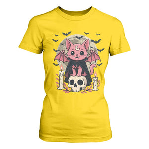 Cute Pastel Goth Vampire Cat T Shirt For Women Funny Gothic Halloween Art TS12 Daisy Print Your Wear