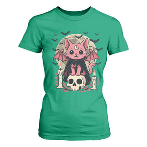 Cute Pastel Goth Vampire Cat T Shirt For Women Funny Gothic Halloween Art TS12 Irish Green Print Your Wear