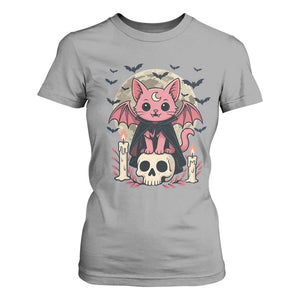 Cute Pastel Goth Vampire Cat T Shirt For Women Funny Gothic Halloween Art TS12 Sport Gray Print Your Wear