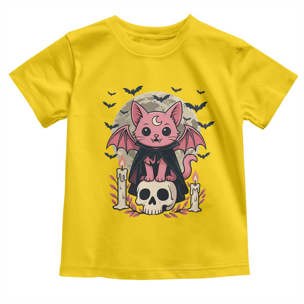 Cute Pastel Goth Vampire Cat Toddler T Shirt Funny Gothic Halloween Art TS12 Daisy Print Your Wear