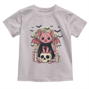 Cute Pastel Goth Vampire Cat Toddler T Shirt Funny Gothic Halloween Art TS12 Ice Gray Print Your Wear