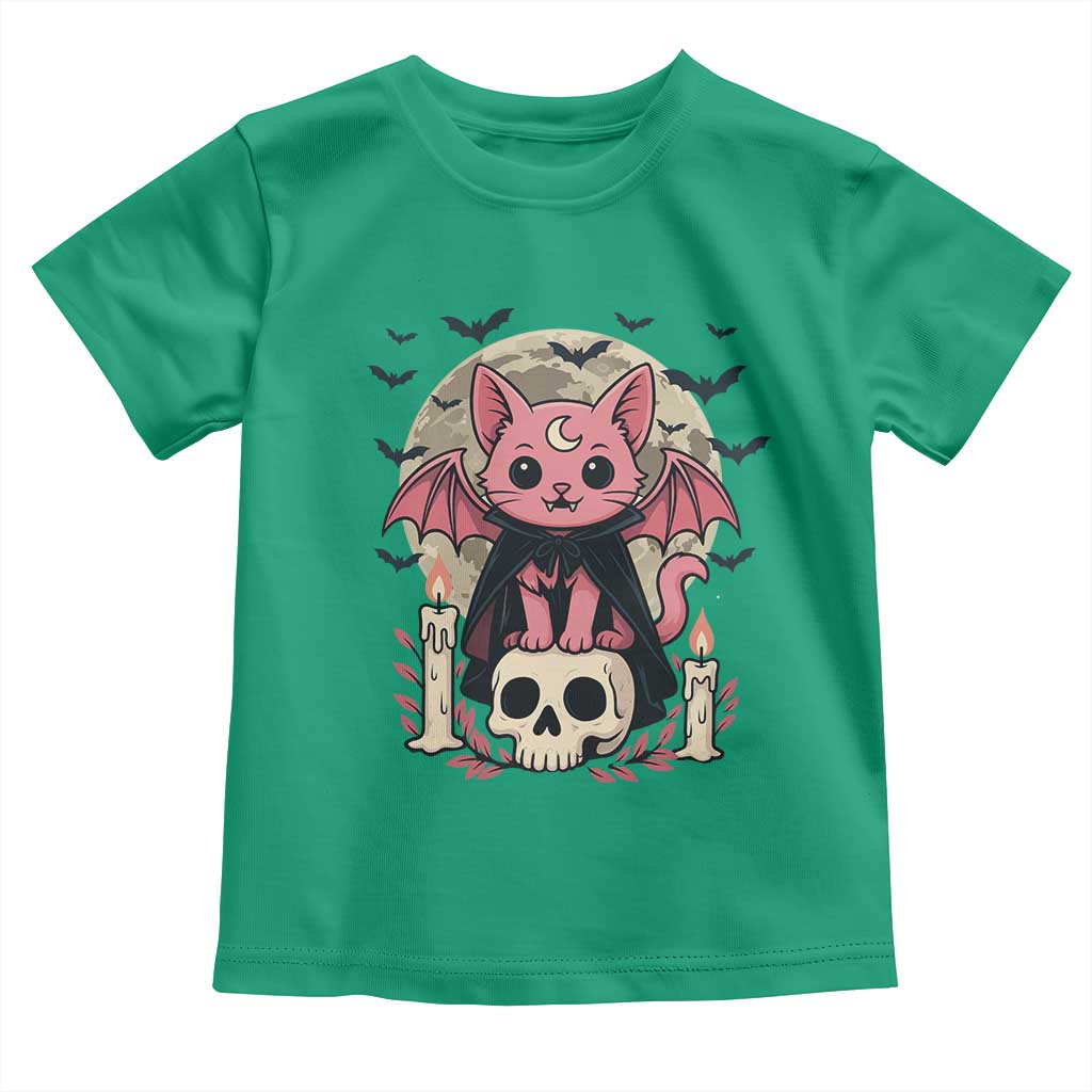 Cute Pastel Goth Vampire Cat Toddler T Shirt Funny Gothic Halloween Art TS12 Irish Green Print Your Wear