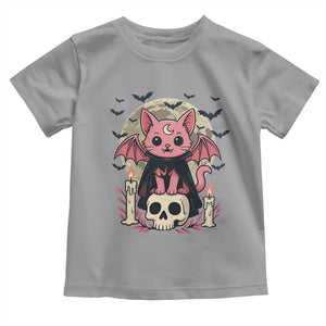 Cute Pastel Goth Vampire Cat Toddler T Shirt Funny Gothic Halloween Art TS12 Sport Gray Print Your Wear