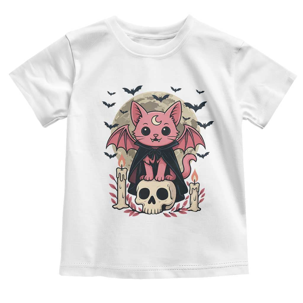 Cute Pastel Goth Vampire Cat Toddler T Shirt Funny Gothic Halloween Art TS12 White Print Your Wear