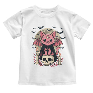 Cute Pastel Goth Vampire Cat Toddler T Shirt Funny Gothic Halloween Art TS12 White Print Your Wear