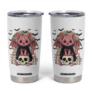 Cute Pastel Goth Vampire Cat Tumbler Cup Funny Gothic Halloween Art TS12 White Print Your Wear