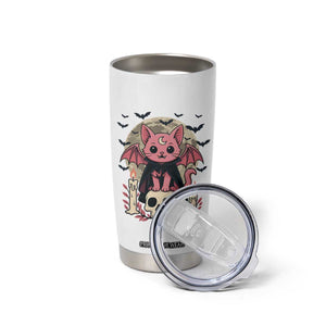 Cute Pastel Goth Vampire Cat Tumbler Cup Funny Gothic Halloween Art TS12 Print Your Wear