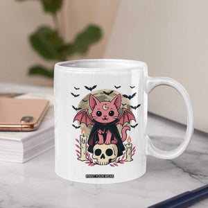 Cute Pastel Goth Vampire Cat Coffee Mug Funny Gothic Halloween Art TS12 Print Your Wear
