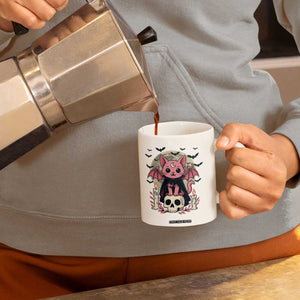 Cute Pastel Goth Vampire Cat Coffee Mug Funny Gothic Halloween Art TS12 Print Your Wear