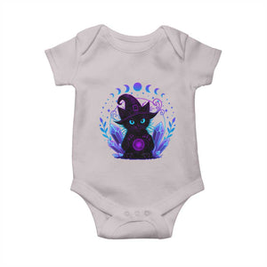Witchy Black Cat Baby Onesie Funny Spellcasting Pastel Goth Aesthetic TS12 Ice Gray Print Your Wear