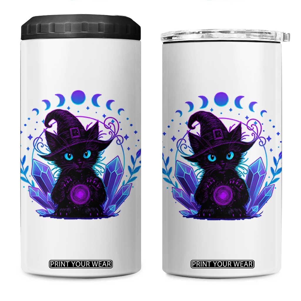 Witchy Black Cat 4 in 1 Can Cooler Tumbler Funny Spellcasting Pastel Goth Aesthetic TS12 One Size: 16 oz White Print Your Wear