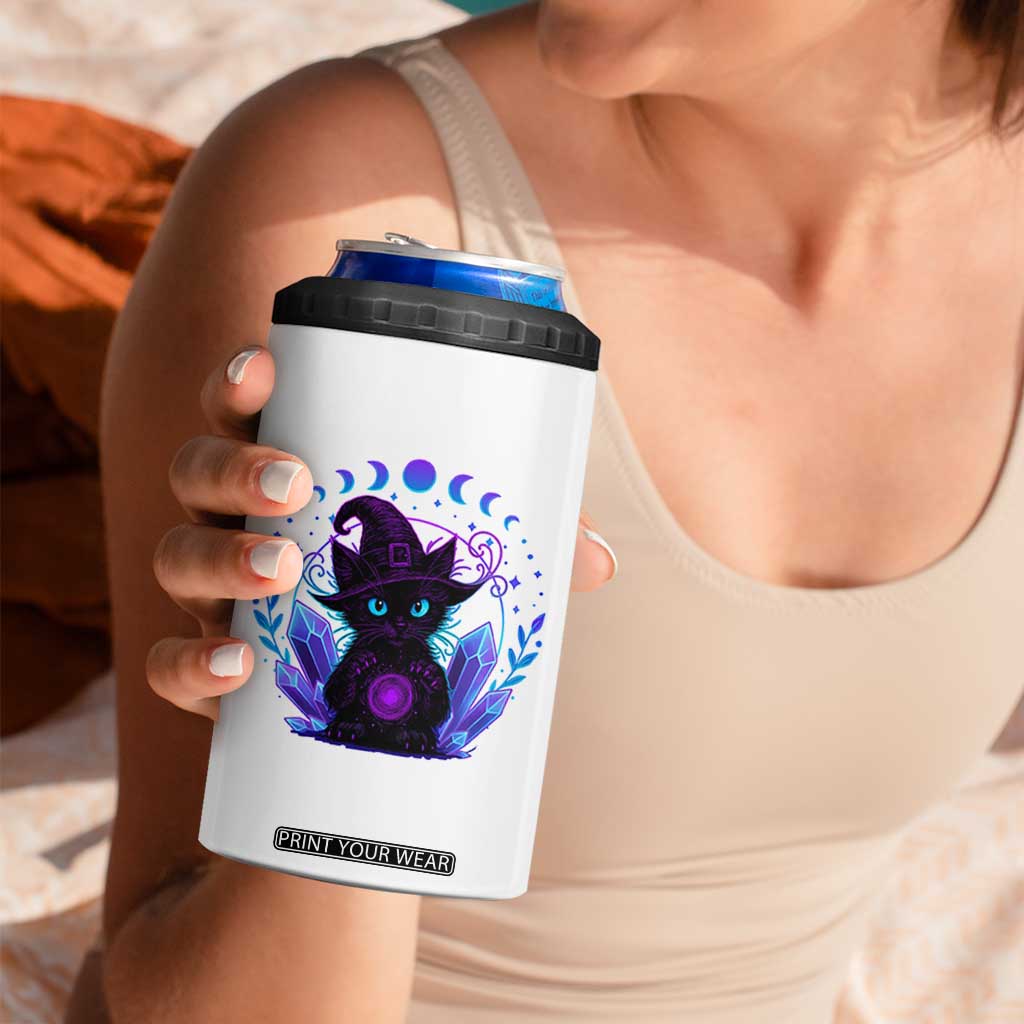 Witchy Black Cat 4 in 1 Can Cooler Tumbler Funny Spellcasting Pastel Goth Aesthetic TS12 Print Your Wear