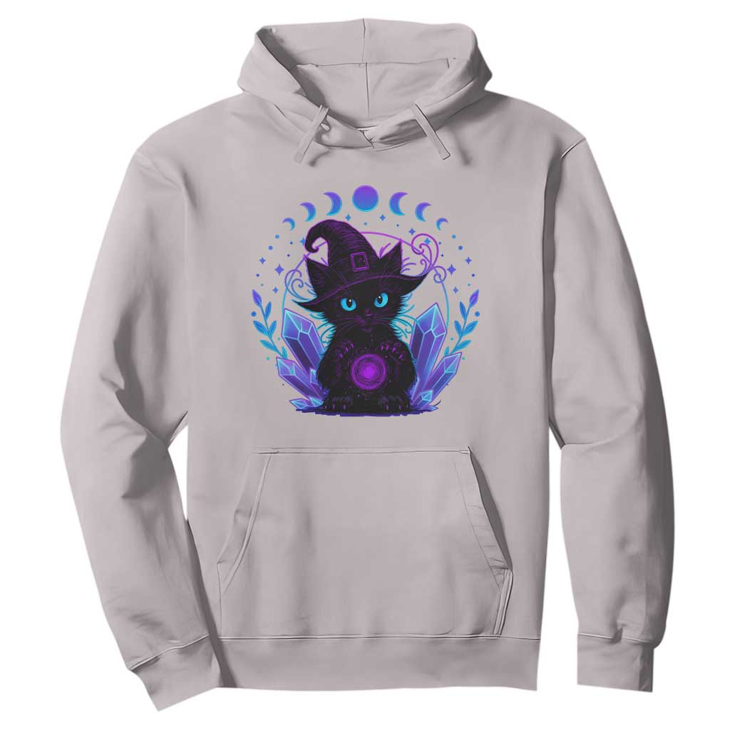 Witchy Black Cat Hoodie Funny Spellcasting Pastel Goth Aesthetic TS12 Ice Gray Print Your Wear