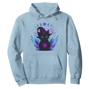 Witchy Black Cat Hoodie Funny Spellcasting Pastel Goth Aesthetic TS12 Light Blue Print Your Wear