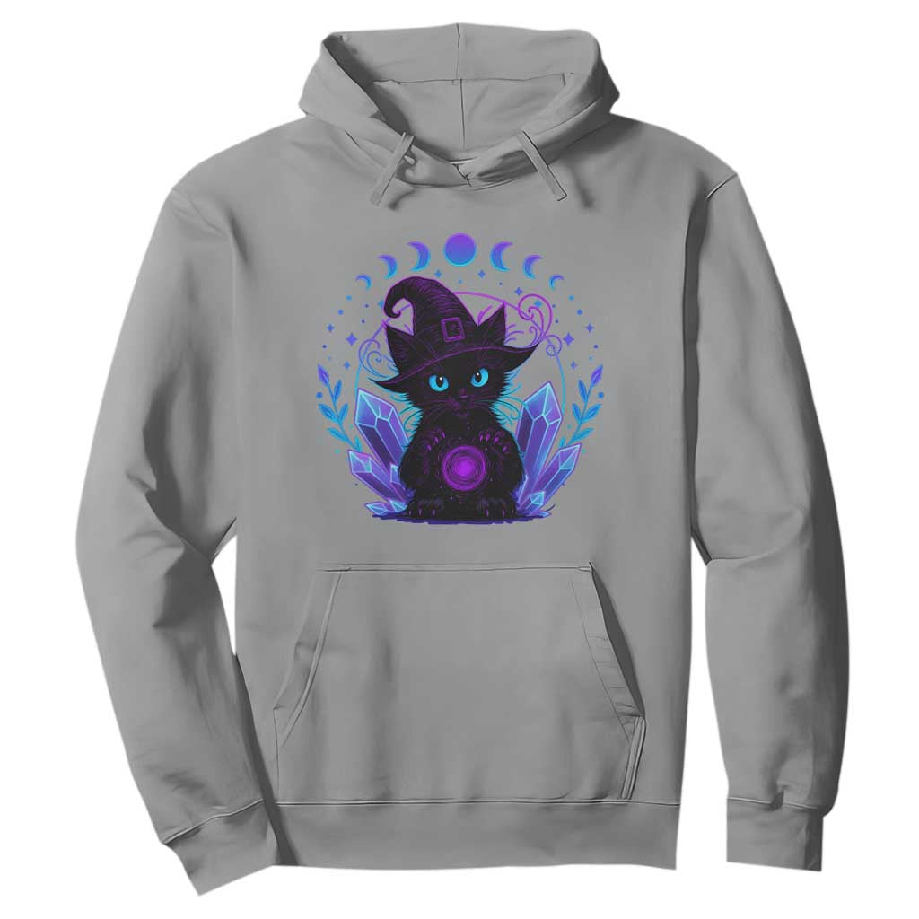 Witchy Black Cat Hoodie Funny Spellcasting Pastel Goth Aesthetic TS12 Sport Gray Print Your Wear
