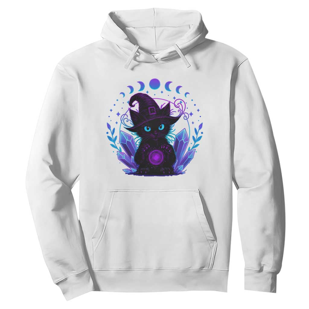 Witchy Black Cat Hoodie Funny Spellcasting Pastel Goth Aesthetic TS12 White Print Your Wear