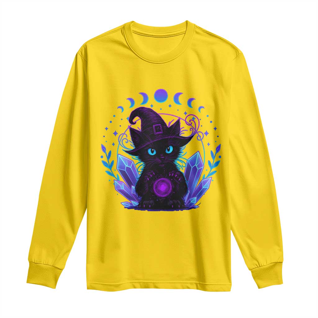 Witchy Black Cat Long Sleeve Shirt Funny Spellcasting Pastel Goth Aesthetic TS12 Daisy Print Your Wear