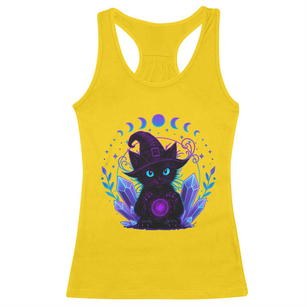 Witchy Black Cat Racerback Tank Top Funny Spellcasting Pastel Goth Aesthetic TS12 Daisy Print Your Wear