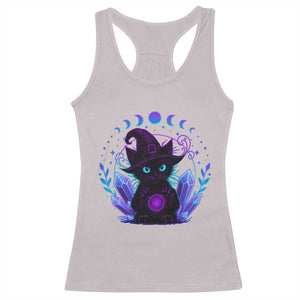 Witchy Black Cat Racerback Tank Top Funny Spellcasting Pastel Goth Aesthetic TS12 Ice Gray Print Your Wear