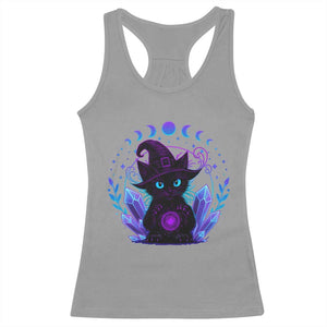 Witchy Black Cat Racerback Tank Top Funny Spellcasting Pastel Goth Aesthetic TS12 Sport Gray Print Your Wear