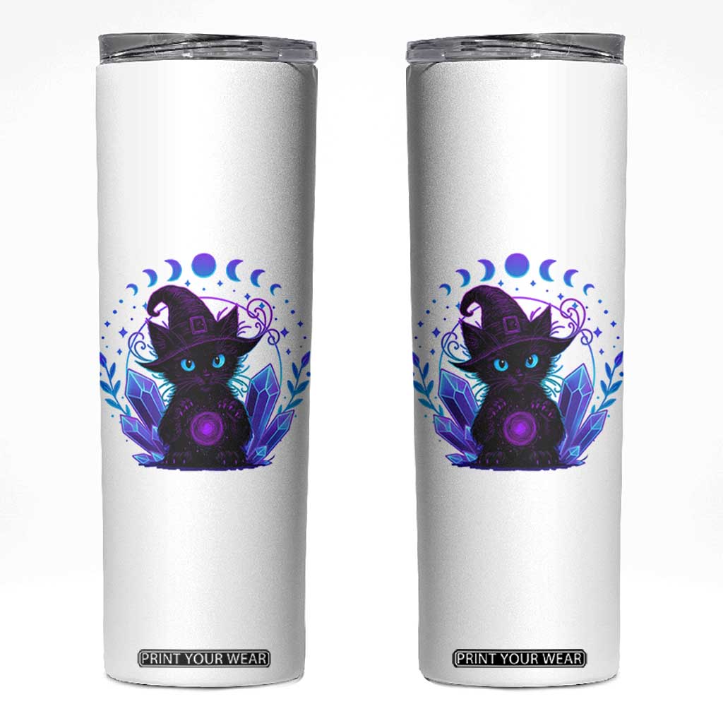 Witchy Black Cat Skinny Tumbler Funny Spellcasting Pastel Goth Aesthetic TS12 White Print Your Wear