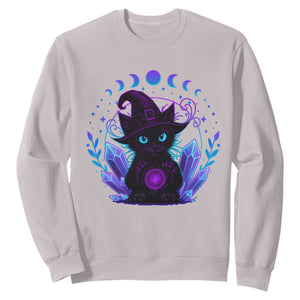 Witchy Black Cat Sweatshirt Funny Spellcasting Pastel Goth Aesthetic TS12 Ice Gray Print Your Wear