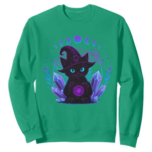 Witchy Black Cat Sweatshirt Funny Spellcasting Pastel Goth Aesthetic TS12 Irish Green Print Your Wear