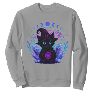Witchy Black Cat Sweatshirt Funny Spellcasting Pastel Goth Aesthetic TS12 Sport Gray Print Your Wear