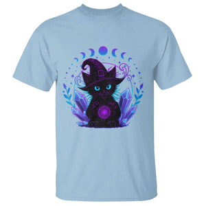 Witchy Black Cat T Shirt Funny Spellcasting Pastel Goth Aesthetic TS12 Light Blue Print Your Wear