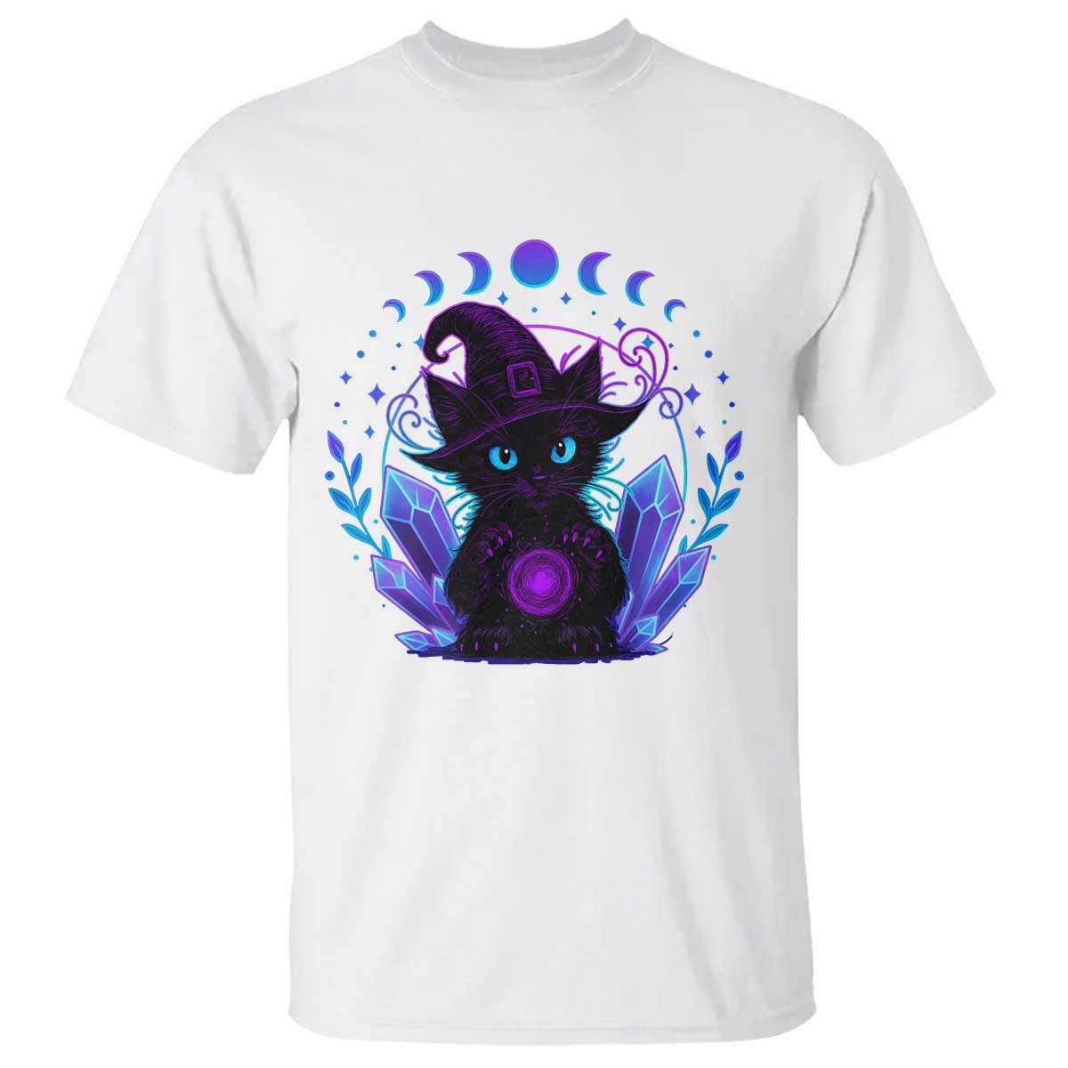 Witchy Black Cat T Shirt Funny Spellcasting Pastel Goth Aesthetic TS12 White Print Your Wear
