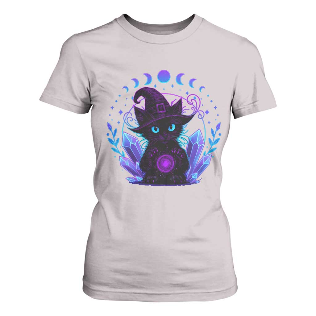 Witchy Black Cat T Shirt For Women Funny Spellcasting Pastel Goth Aesthetic TS12 Ice Gray Print Your Wear