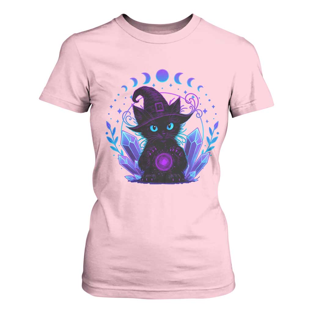 Witchy Black Cat T Shirt For Women Funny Spellcasting Pastel Goth Aesthetic TS12 Light Pink Print Your Wear
