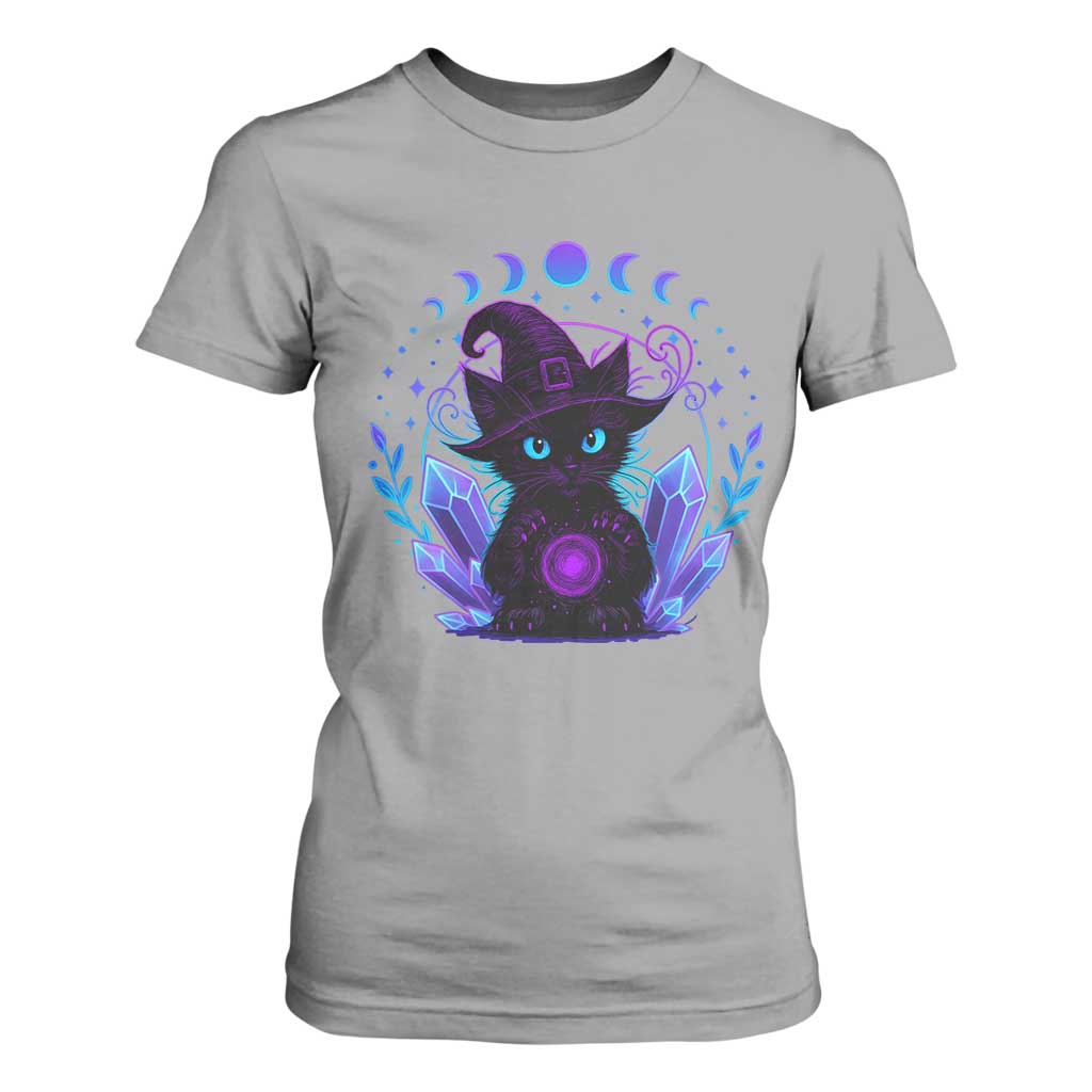 Witchy Black Cat T Shirt For Women Funny Spellcasting Pastel Goth Aesthetic TS12 Sport Gray Print Your Wear