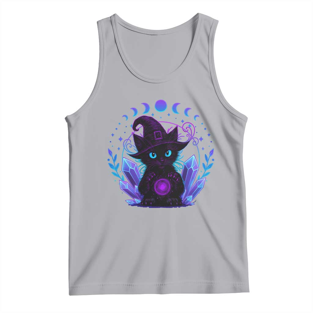 Witchy Black Cat Tank Top Funny Spellcasting Pastel Goth Aesthetic TS12 Athletic Heather Print Your Wear
