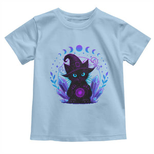 Witchy Black Cat Toddler T Shirt Funny Spellcasting Pastel Goth Aesthetic TS12 Light Blue Print Your Wear