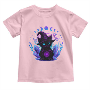 Witchy Black Cat Toddler T Shirt Funny Spellcasting Pastel Goth Aesthetic TS12 Light Pink Print Your Wear