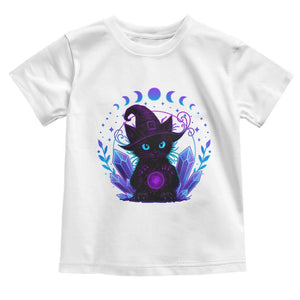 Witchy Black Cat Toddler T Shirt Funny Spellcasting Pastel Goth Aesthetic TS12 White Print Your Wear