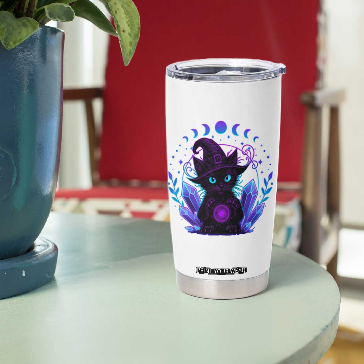 Witchy Black Cat Tumbler Cup Funny Spellcasting Pastel Goth Aesthetic TS12 Print Your Wear