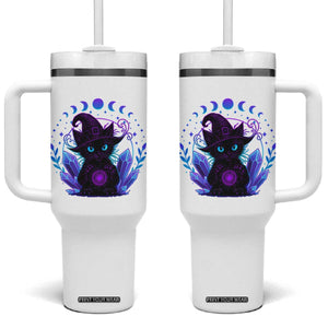 Witchy Black Cat Tumbler With Handle Funny Spellcasting Pastel Goth Aesthetic TS12 One Size: 40 oz White Print Your Wear