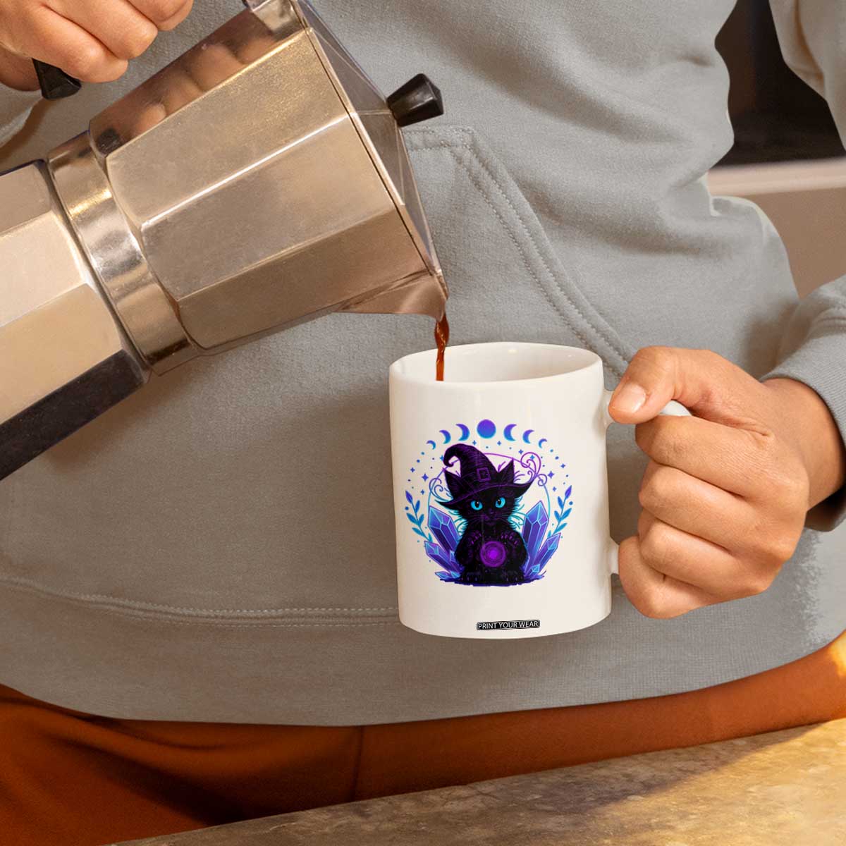 Witchy Black Cat Coffee Mug Funny Spellcasting Pastel Goth Aesthetic TS12 Print Your Wear