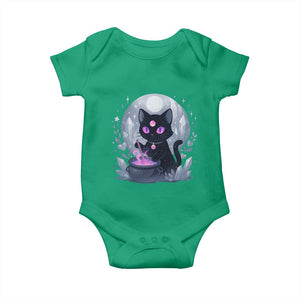 Witchy Black Cat Baby Onesie Brewing Magic Funny Pastel Goth Art TS12 Irish Green Print Your Wear