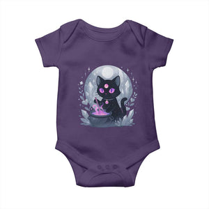 Witchy Black Cat Baby Onesie Brewing Magic Funny Pastel Goth Art TS12 Purple Print Your Wear